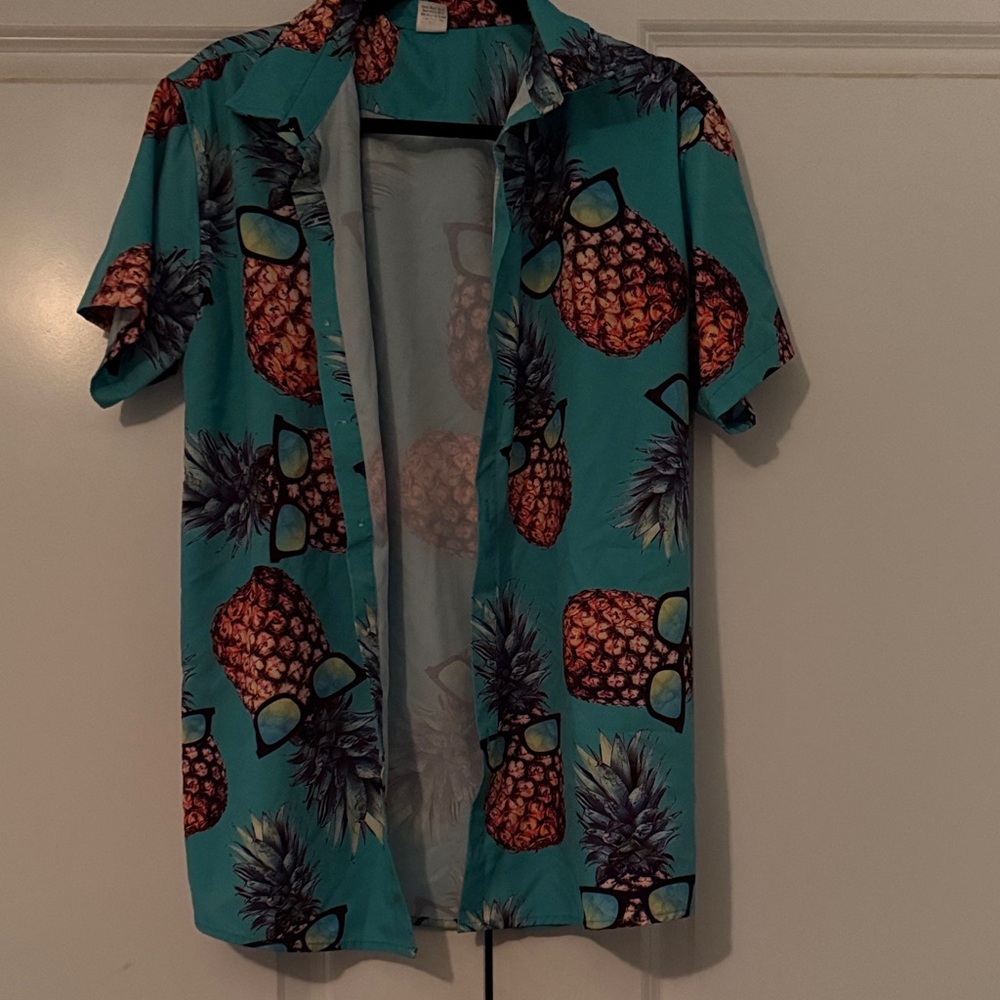 Tropical Pineapple Print Men's Shirt
